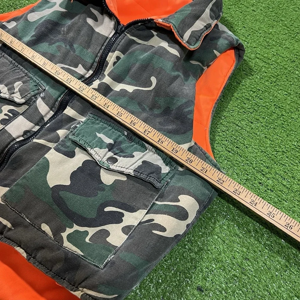 Vintage Camo Vest Med. Reversible M81 Woodland Camo Blaze Orange Insulated 80s
